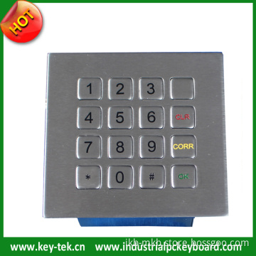 Top Panel Mounting Access Control Metal Keypad for Kiosks